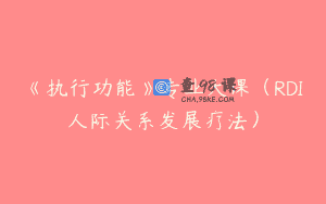 《执行功能》专业大课（RDI人际关系发展疗法）