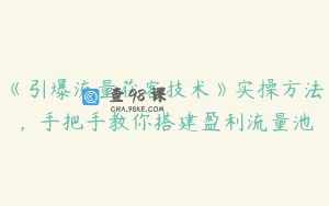 《引爆流量获客技术》实操方法，手把手教你搭建盈利流量池