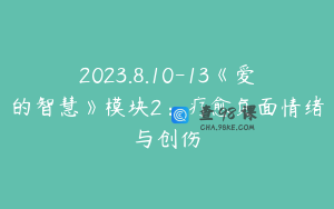 2023.8.10-13《爱的智慧》模块2：疗愈负面情绪与创伤