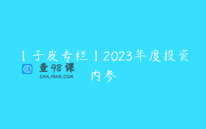 【子皮专栏】2023年度投资内参