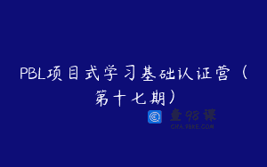 PBL项目式学习基础认证营（第十七期）