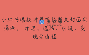 小红书爆款种草视频图文封面实操课，​开店、选品、引流、变现全流程