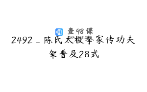2492_陈氏太极拳家传功夫架普及28式