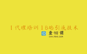 【代理培训】B站引流技术