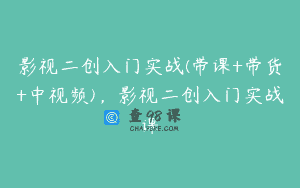 影视二创入门实战(带课+带货+中视频)，影视二创入门实战课