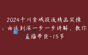 2024千川全域投流精品实操：由谈到深一步一步讲解，教你直播带货-15节