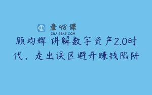 顾均辉 讲解数字资产2.0时代，走出误区避开赚钱陷阱