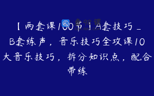 【两套课100节】A套技巧_B套练声，音乐技巧全攻课10大音乐技巧，拆分知识点，配合带练