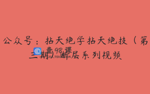 公众号：拈天绝学拈天绝技（第三期）断层系列视频