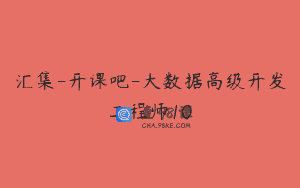 汇集-开课吧-大数据高级开发工程师10