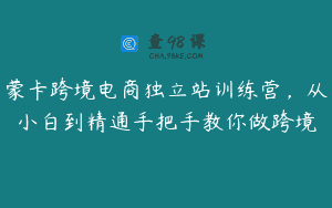 蒙卡跨境电商独立站训练营，从小白到精通手把手教你做跨境