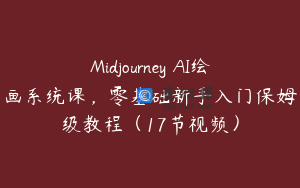 Midjourney AI绘画系统课,零基础新手入门保姆级教程(17节视频)