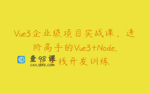 Vue3企业级项目实战课，进阶高手的Vue3+Node.js 全栈开发训练