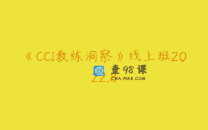 《CCI教练洞察》线上班2022.8