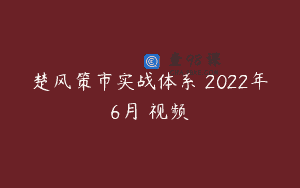 楚风策市实战体系 2022年6月 视频