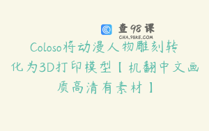 Coloso将动漫人物雕刻转化为3D打印模型【机翻中文画质高清有素材】