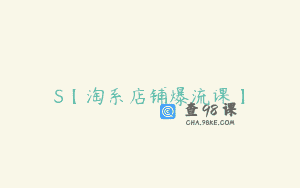 S【淘系店铺爆流课】