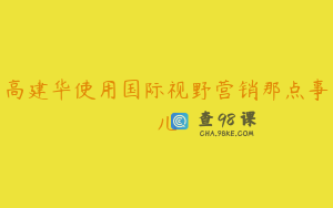 高建华使用国际视野营销那点事儿