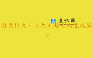 游资张天王《天王超短线速成班》