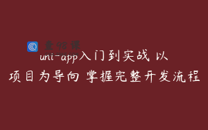 uni-app入门到实战 以项目为导向 掌握完整开发流程