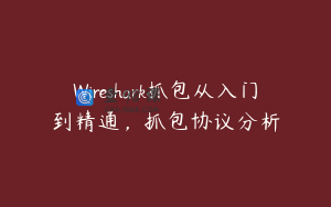 Wireshark抓包从入门到精通，抓包协议分析