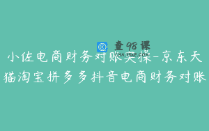 小佐电商财务对账实操-京东天猫淘宝拼多多抖音电商财务对账