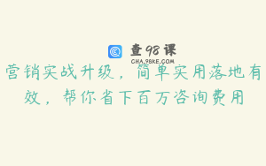 营销实战升级，简单实用落地有效，帮你省下百万咨询费用