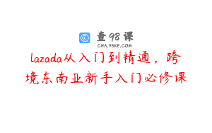 lazada从入门到精通，跨境东南亚新手入门必修课