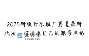 2025新版音乐推广赛道最新玩法，打造出自己的账号风格