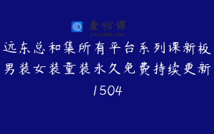 远东总和集所有平台系列课新板男装女装童装永久免费持续更新1504