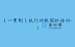 【一贯制】执行功能国际培训-1