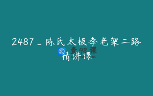 2487_陈氏太极拳老架二路精讲课