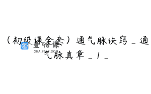 （初级课全套）通气脉诀窍_通气脉真章_1_