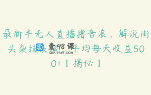 最新半无人直播撸音浪，解说街头杂技表演，平均每天收益500+【揭秘】