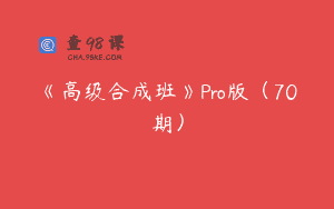 《高级合成班》Pro版（70期）