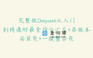 完整版Deepseek从入门到精通附最全指令汇总+各版本安装包+一键整合包