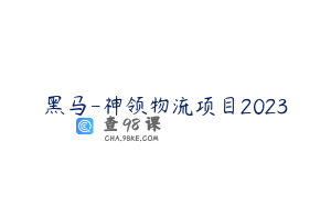 黑马-神领物流项目2023