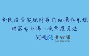 全民投资实现财务自由操作系统 财富专业课 -股票投资法 30视频