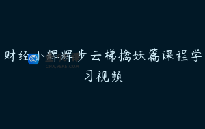 财经小辉辉步云梯擒妖篇课程学习视频