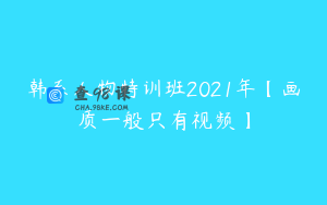 韩系人物特训班2021年【画质一般只有视频】