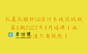 孔晨孔雅轩UI设计系统实战班第3期2022年3月结课【画质高清只有视频】