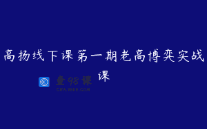 高扬线下课第一期老高博弈实战课