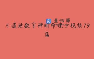 《道延数字神断命理》视频79集