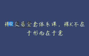 裸K交易全套体系课，裸K不在于形而在于意
