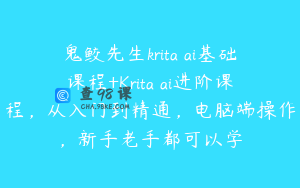鬼鲛先生krita ai基础课程+Krita ai进阶课程，从入门到精通，电脑端操作，新手老手都可以学