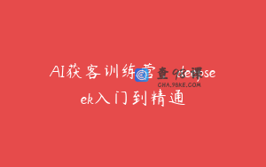 AI获客训练营，deepseek入门到精通