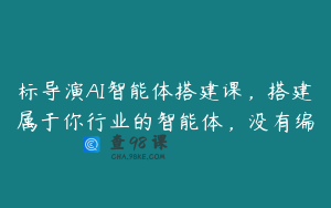 标导演AI智能体搭建课，搭建属于你行业的智能体，没有编