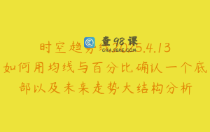 时空趋势线2025.4.13如何用均线与百分比确认一个底部以及未来走势大结构分析