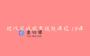 短线实战股票视频课程 19课