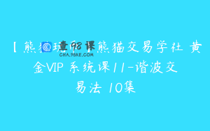 【熊猫玩币】熊猫交易学社 黄金VIP 系统课11-谐波交易法 10集
